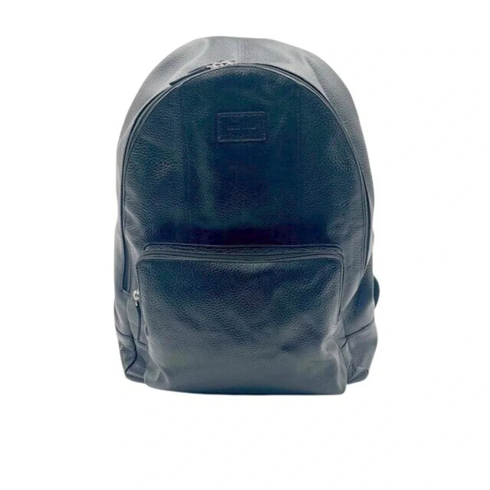 Cole Haan Black‎ Pebble Grain Leather Backpack Mens Commuter Travel Bag Luxury